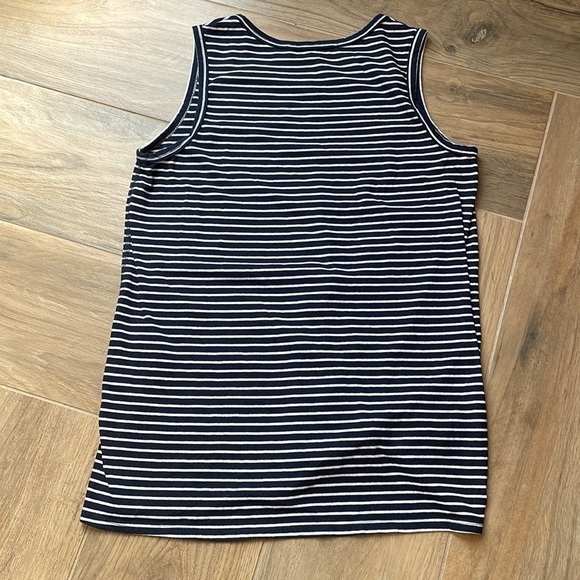 Fifteen Twenty Blue and White Tie Front Tank Top - Picture 4 of 4